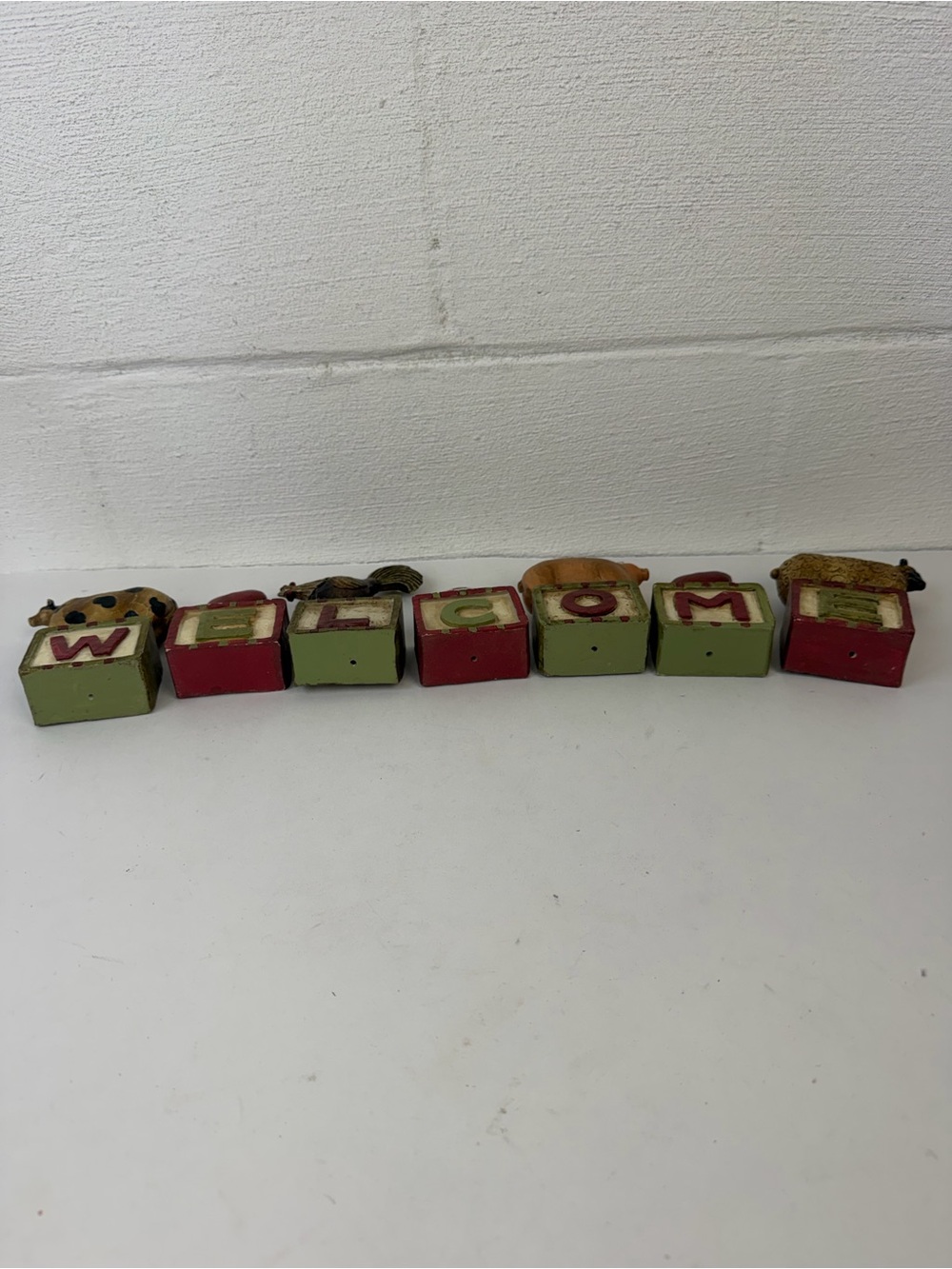 Primitive Farm Animals Block Reversible Welcome Sign - Picture 12 of 14